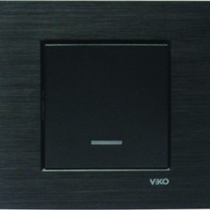کلید یکپل چراغدار الومینیوم مشکی ویکو مدل VIKO ELOXAL